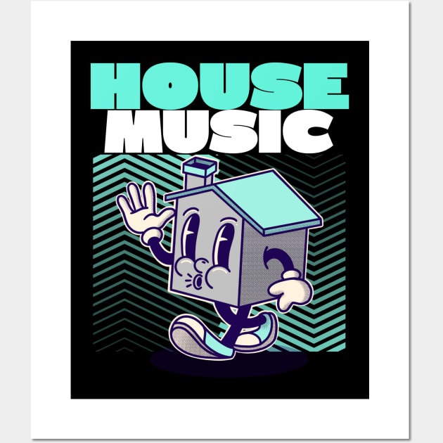 HOUSE MUSIC - Character Wall Art by DISCOTHREADZ 